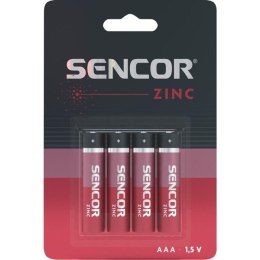 Bateria cynkowo-węglowa, AAA (LR03), AAA, 1.5V, Sencor, blistr, 4-pack