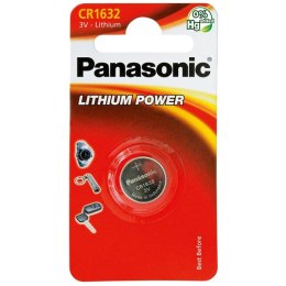 Bateria litowa, guzikowa, CR1632, 3V, Panasonic, blistr, 1-pack