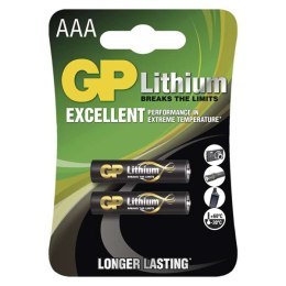 Bateria litowa, AAA (LR03), AAA, 1.5V, GP, blistr, 2-pack