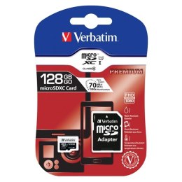 Verbatim Karta pamięci Micro Secure Digital Card Premium, 128GB, micro SDXC, 44085, UHS-I U1 (Class 10), z adapterm