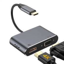 PLATINET MULTIMEDIA ADAPTER USB-C TO HDMI 4K 30Hz VGA PORT [45224]