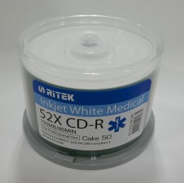 TRAXDATA RITEK CD-R 700MB 52X PRINTABLE MEDICAL CAKE*50 901CK50-IW-MD