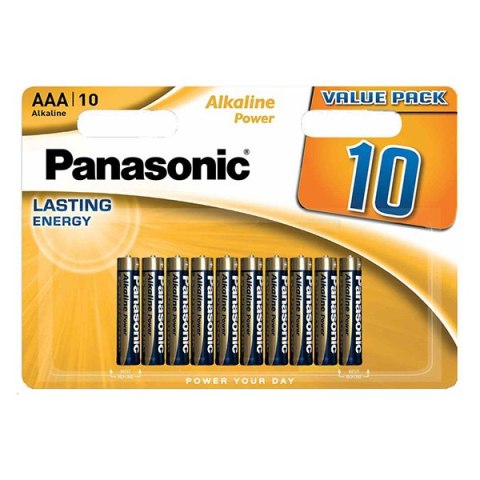 Bateria alkaliczna, AAA (LR03), AAA, 1.5V, Panasonic, blistr, 10-pack, Bronze, Alkaline power