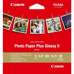 Canon Photo Paper Plus Glossy II, PP-201, foto papier, połysk, 2311B060, biały, 13x13cm, 5x5