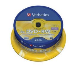 VERBATIM DVD+RW 4,7GB 4X CAKE*25 43489