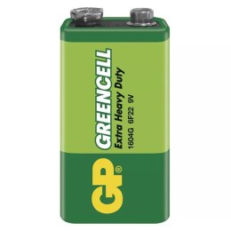 Bateria cynkowo-węglowa, 9V (6F22), 9V, GP, folia, 1-pack, Greencell