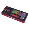 Marvo CM306, zestaw klawiatura + mysz i podkładka dla graczy, US, do gry, membranowa rodzaj przewodowa (USB), czarna, podświetlo