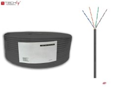 Kabel instalacyjny TechlyPro skrętka Cat5e U/UTP drut, 100m czarny
