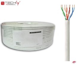 Kabel instalacyjny TechlyPro skrętka Cat6 U/UTP linka 100m, CCA szary