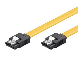 Kabel do dysku twardego danych, SATA samec - SATA samec, 0.5 m, 6 Gb/s, żółty, Logo pakowane w blistrze