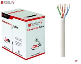 Kabel instalacyjny TechlyPro skrętka Cat5e UTP linka, 305m SOHO CCA Szary