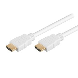 Video Kabel HDMI M - HDMI M, HDMI 1.4 - High Speed with Ethernet, 0.5m, pozłacane złącza, biały