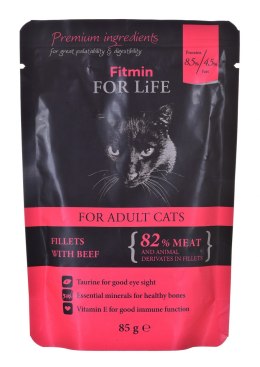 FITMIN For Life Cat Pouch Adult Beef - mokra karma dla kota - 85 g