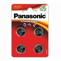 Bateria litowa, guzikowa, CR2032, 3V, Panasonic, blistr, 4-pack