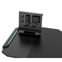 ULTRADESK Biurko dla gracza SPACE XXL V2 BLACK, 144x70 cm, 75 cm, Podświetlenie LED RGB z panelem dotykowym, z podkładką pod mys