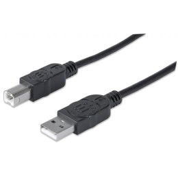 Kabel Manhattan USB 2.0 AM-BM do drukarki, ekaranowany 1m czarny