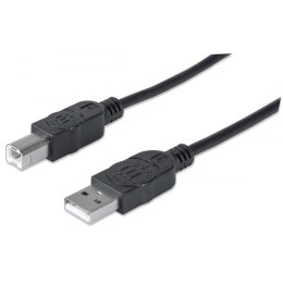 Kabel Manhattan USB 2.0 AM-BM do drukarki, ekaranowany 5m czarny
