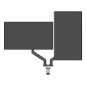 Regulowany uchwyt ULTRADESK BRANCH Double na 2 monitory, 20KG, mocowanie na zacisk, 17"-32", 75x75/100x100, czarny
