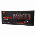 Marvo KM400, Zestaw klawiatur + mysz i podkładka dla graczy, do gry, membranowa typ przewodowa (USB), czarna, CZ/SK, podświetlon