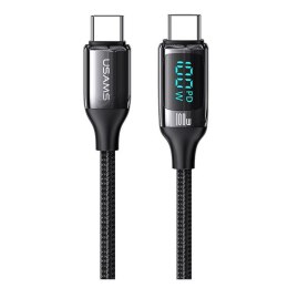 Kabel USB Usams U78 USB-C/USB-C 100W PD Fast Charging 1,2m LED-czarny