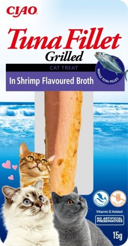 INABA Grilled Tuna Tuńczyk w bulionie o smaku krewetek - przysmak dla kota - 15 g