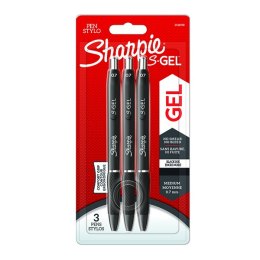 Sharpie, Długopis żelowy S-Gel, czarne, 3szt, 0.7mm