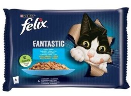 FELIX Fantastic Łosoś w galaretce + Gładzica w galaretce - saszetki dla kota - 4x85g
