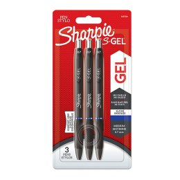 Sharpie, Długopis żelowy S-Gel, niebieskie, 3szt, 0.7mm
