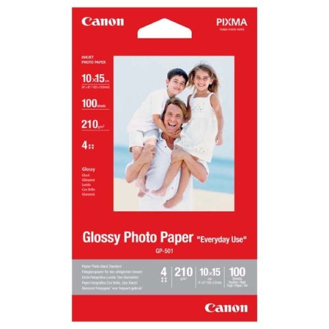Canon Photo paper Everyday Us, GP-501, foto papier, połysk, 0775B003, biały, 10x15cm, 4x6", 200 g/m2, 100 szt., atrament