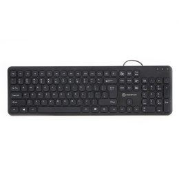 Powerton WPK102, klawiatura Slim US, klasyczna, przewodowa (USB), czarna, cicha