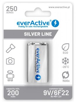 EverActive Akumulatorek 6F22/9V NI-MH 250 mAh 1 szt. ready to use
