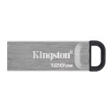 Kingston USB flash disk, USB 3.0, 128GB, DataTraveler(R) Kyson, srebrny, DTKN/128GB, USB A, z oczkiem na brelok