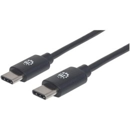Kabel USB 2.0 Manhattan Typ-C M/M 60W 3A PD QC 480Mbps 3m czarny