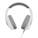 Marvo H8618, słuchawki z mikrofonem, regulacja głośności, biała, 2.0, podświetlane, USB