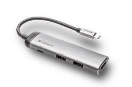 VERBATIM MULTIMEDIA ADAPTER USB-C to 2 x USB HDMI 49140