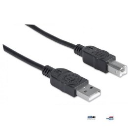 Kabel Manhattan USB 2.0 A-B M/M, 3m, czarny