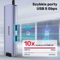 Unitek Aktywny Hub USB-C 5Gbps, HDMI RJ-45 PD 100W