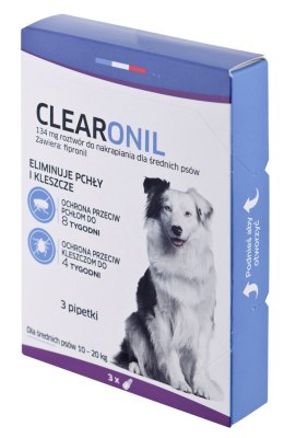 FRANCODEX Clearonil Średnie psy - krople przeciw kleszczom i pchłom dla psa - 3x134 mg