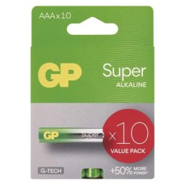 Bateria alkaliczna, AAA (LR03), AAA, 1.5V, GP, blistr, 10-pack, SUPER