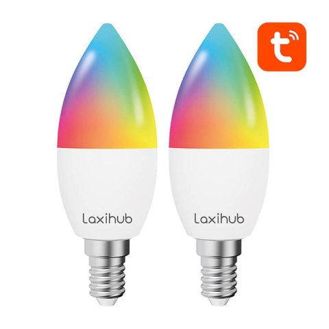 Inteligentna żarówka LED Laxihub LAE14S Wifi Bluetooth TUYA (2 szt.)
