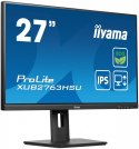 IIYAMA Monitor 27 cali ProLite XUB2763HSU-B1 IPS,100HZ,ECO,3ms,SLIM,HDMI,DP,2x USB3.22x2W,HAS(150mm),TCO,EPEAT