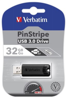 VERBATIM PENDRIVE PINSTRIPE USB 3.0 32GB BLACK 49317