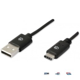 Kabel Manhattan USB 2.0 MIC-C/A M/M 1m, czarny
