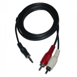 Audio Kabel Jack (3,5mm) M - 2x CINCH M, 1.5m, czarna, Logo