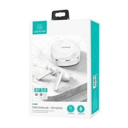 USAMS Słuchawki Bluetooth TWS 5.0 SD Series białe BHUSD01