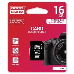 Goodram Karta pamięci Secure Digital Card, 16GB, SDHC, S1A0-0160R12, UHS-I U1 (Class 10)