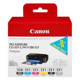 Canon oryginalny ink / tusz PGI-550/CLI-551PGBK/C/M/Y/BK/GY, 6496B005, black/color