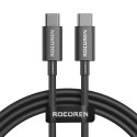 Kabel USB-C do USB-C Rocoren Simples Series, 100W, 1m (czarny)