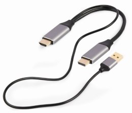 Adapter HDMI męski do DisplayPort męski + USB-A męski 4K Gembird A-HDMIM-DPM-01 czarny