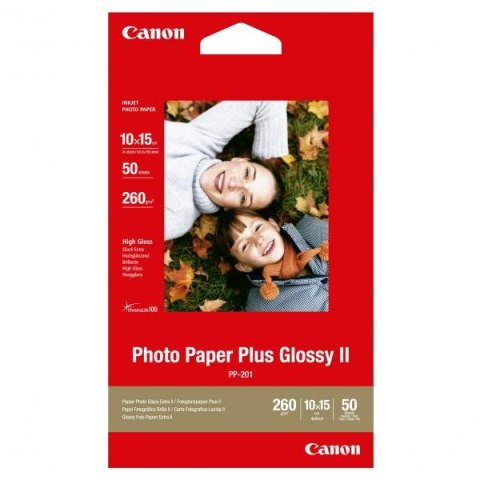 Canon Photo Paper Plus Glossy, PP-201 4x6, foto papier, połysk, 2311B003, biały, 10x15cm, 4x6", 265 g/m2, 50 szt., atrament